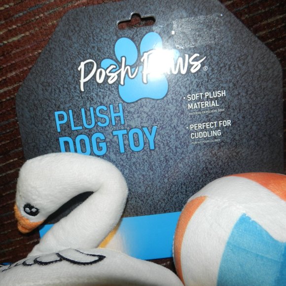 Posh Paws 2 Pack Plush Swan and Ball Squeaker Dog ToysNWT! 💥 HP💥 - Picture 8 of 11